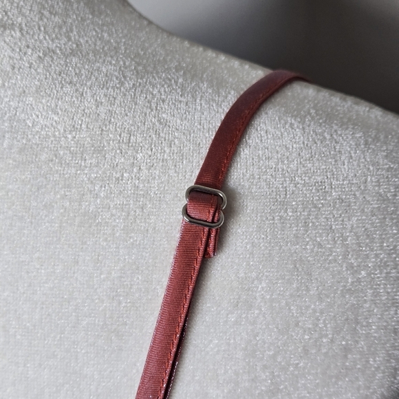 NWT F21 Y2K Bridal Cocktail Party Wedding Guest Elegant Satin Slip Dress Coral L - Picture 7 of 11